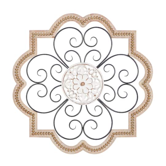 27" Brown Metal & Wood Farmhouse Wall Décor